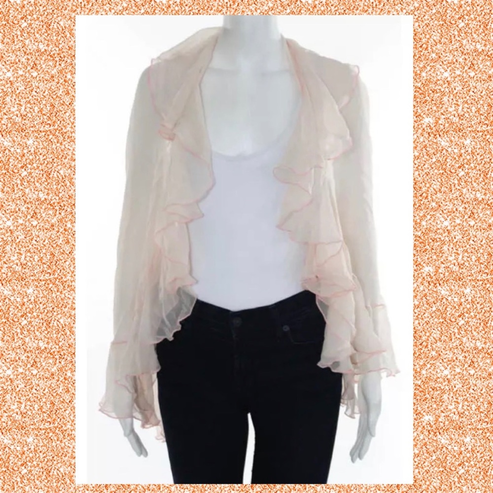 Elizabeth Gillett NYC Ruffled Silk Shrug/Wrap